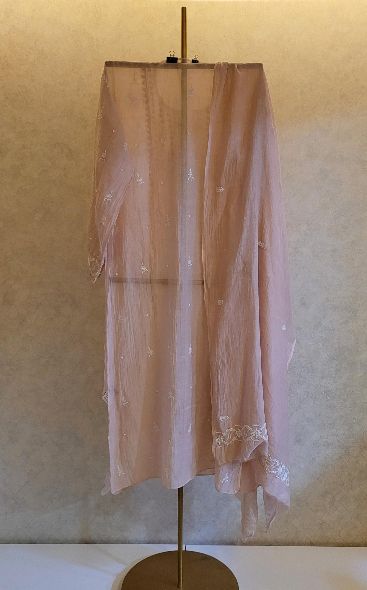 Blush Pink Mul Chanderi Kurta Dupatta Set