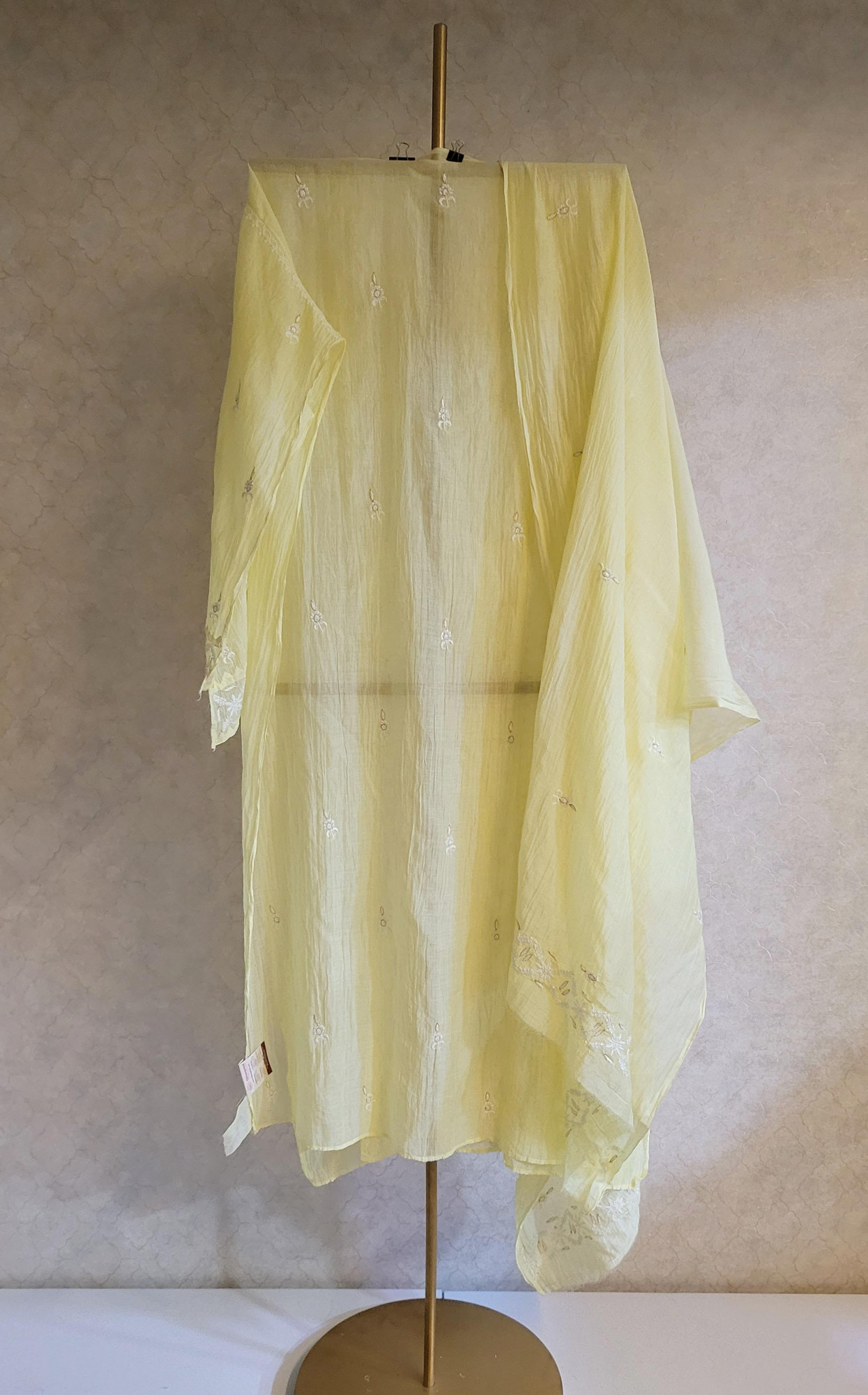 Lemon Yellow Mul Chanderi Kurta Dupatta Set