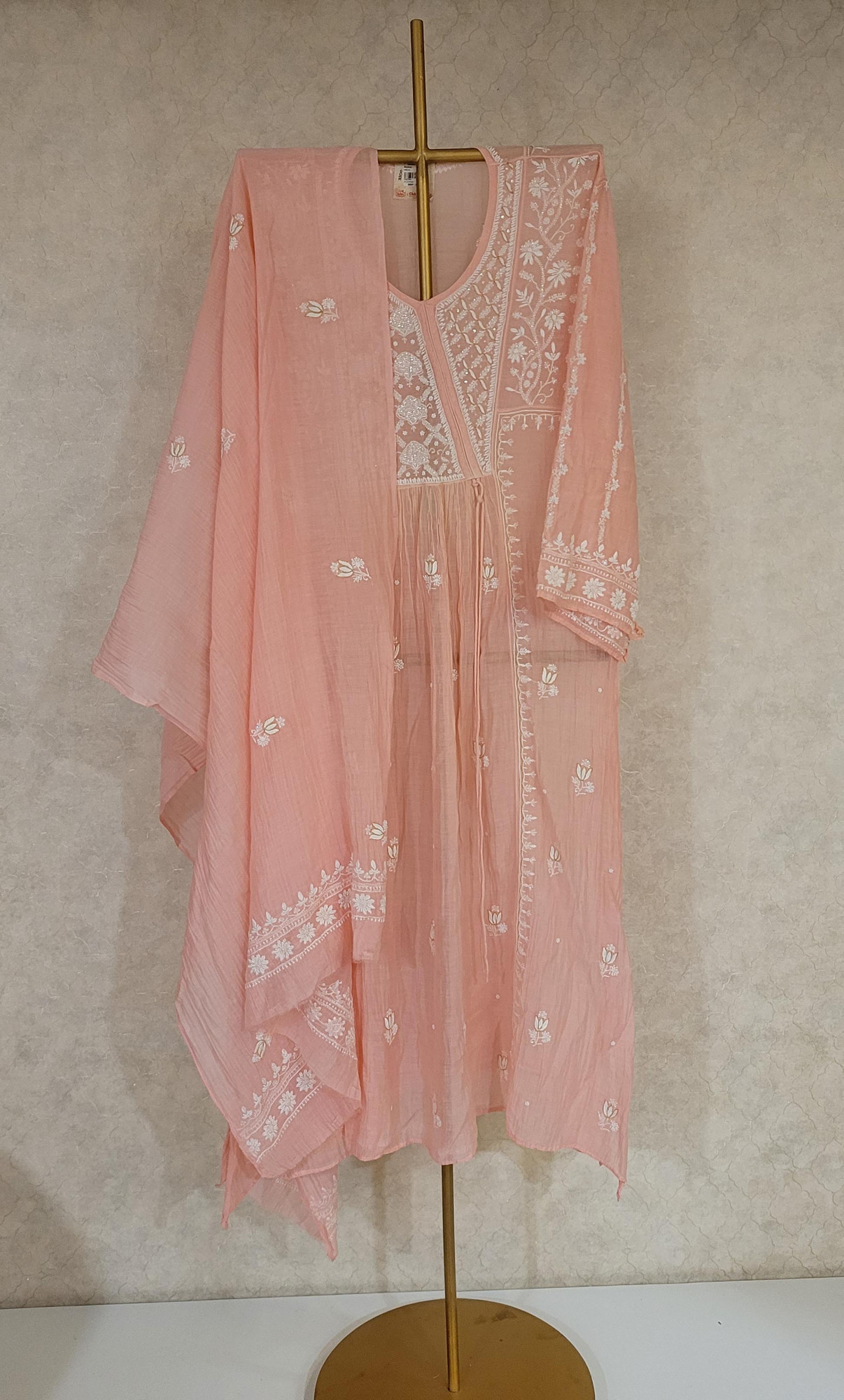 Pink Mul Chanderi Kurta Dupatta Set