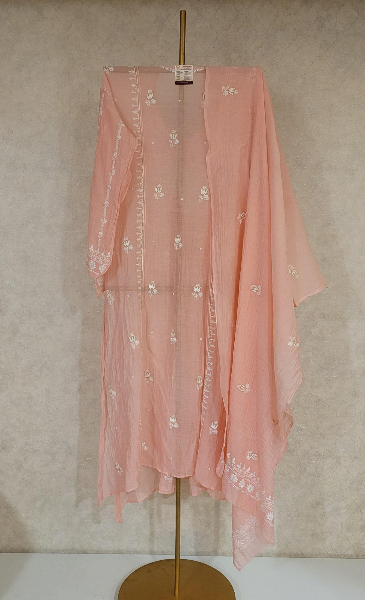 Pink Mul Chanderi Kurta Dupatta Set