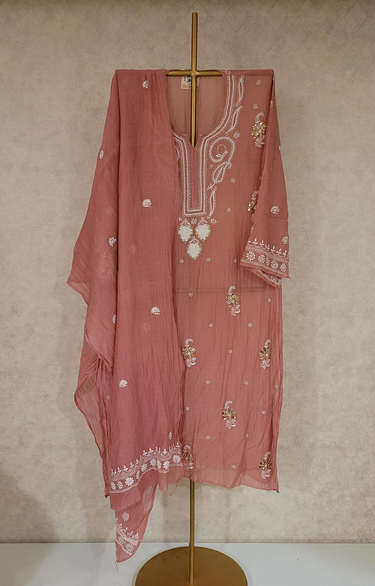 Musaba Pink Mul Chanderi Kurta Set