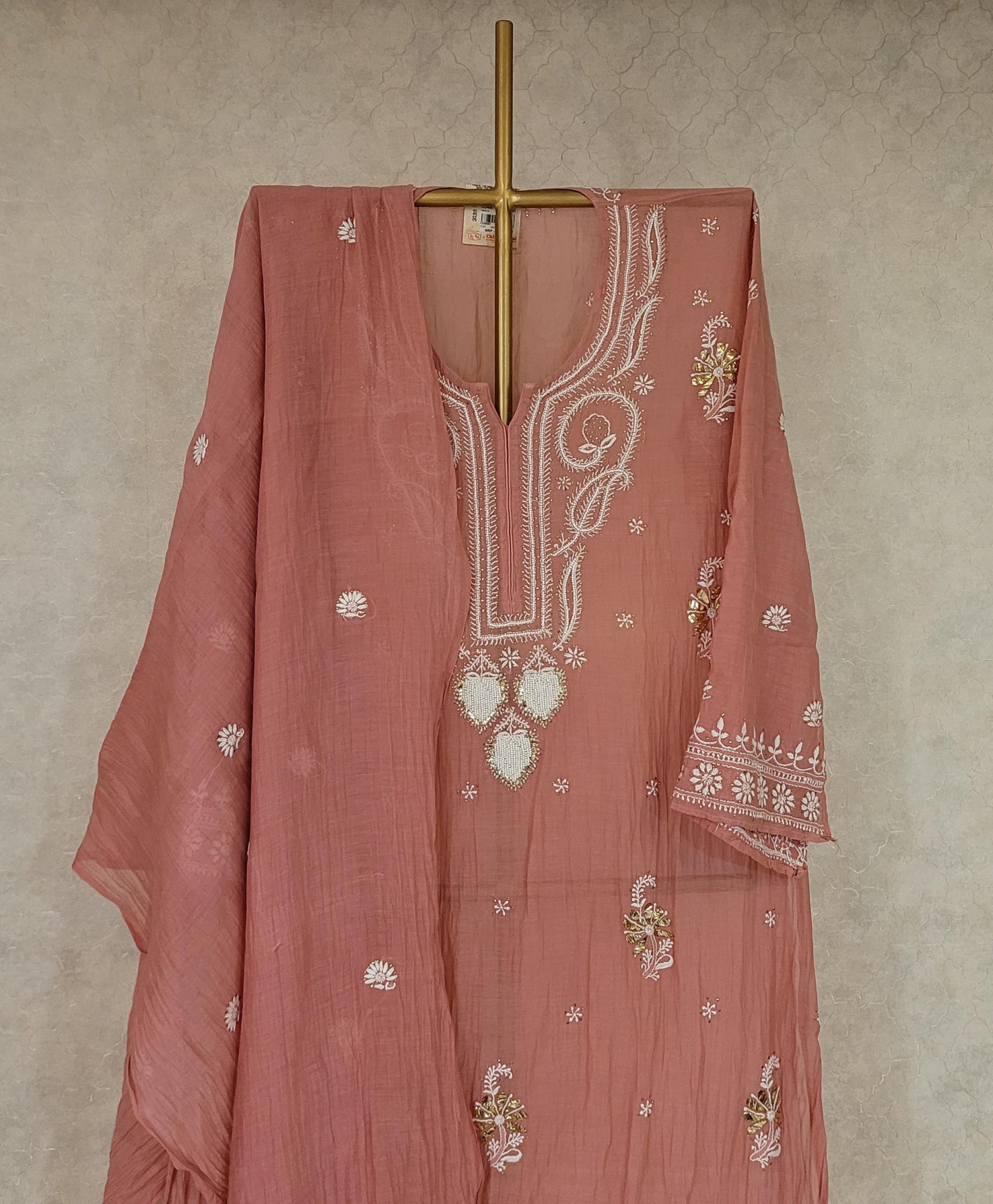 Musaba Pink Mul Chanderi Kurta Set