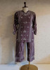 Purple Satin Chiankari Cord Set
