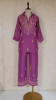 Magenta Mul Chanderi Chikankari Coat set