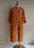 Orange Satin Chikankari Cord Set