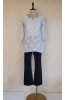 Blue Muslin Chikankari Short Top