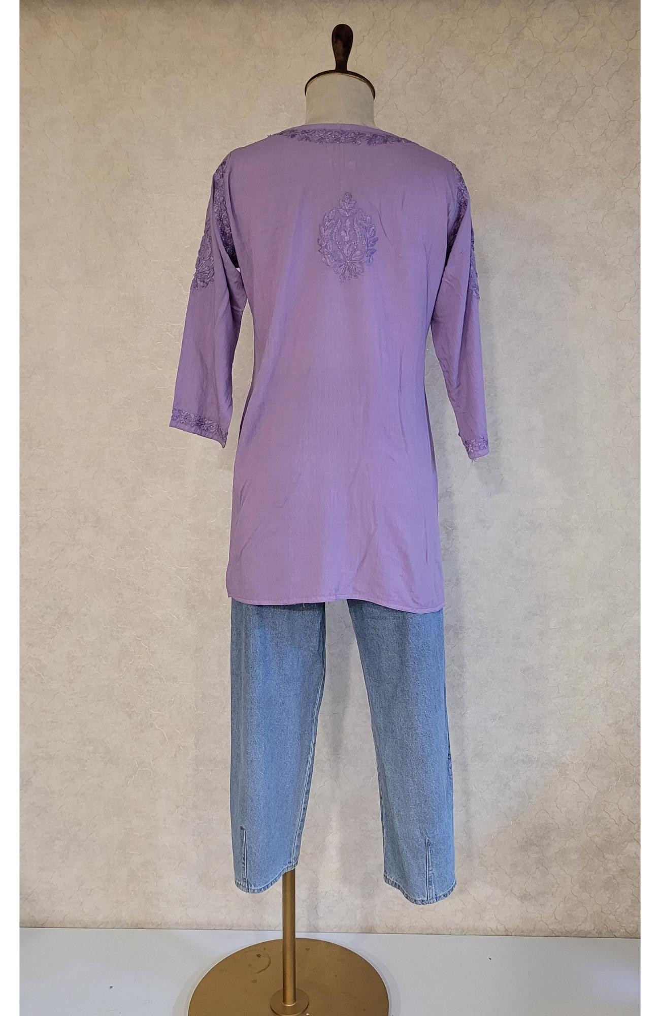 Purple Modal Chikankari Short Top