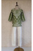 Green Chanderi Chikankari Short Top