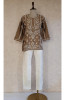 Brown Chanderi Chikankari Short Top