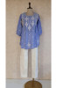 Blue Muslin Chikankari Short Top