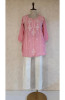 Pink Muslin Chikankari Short Top