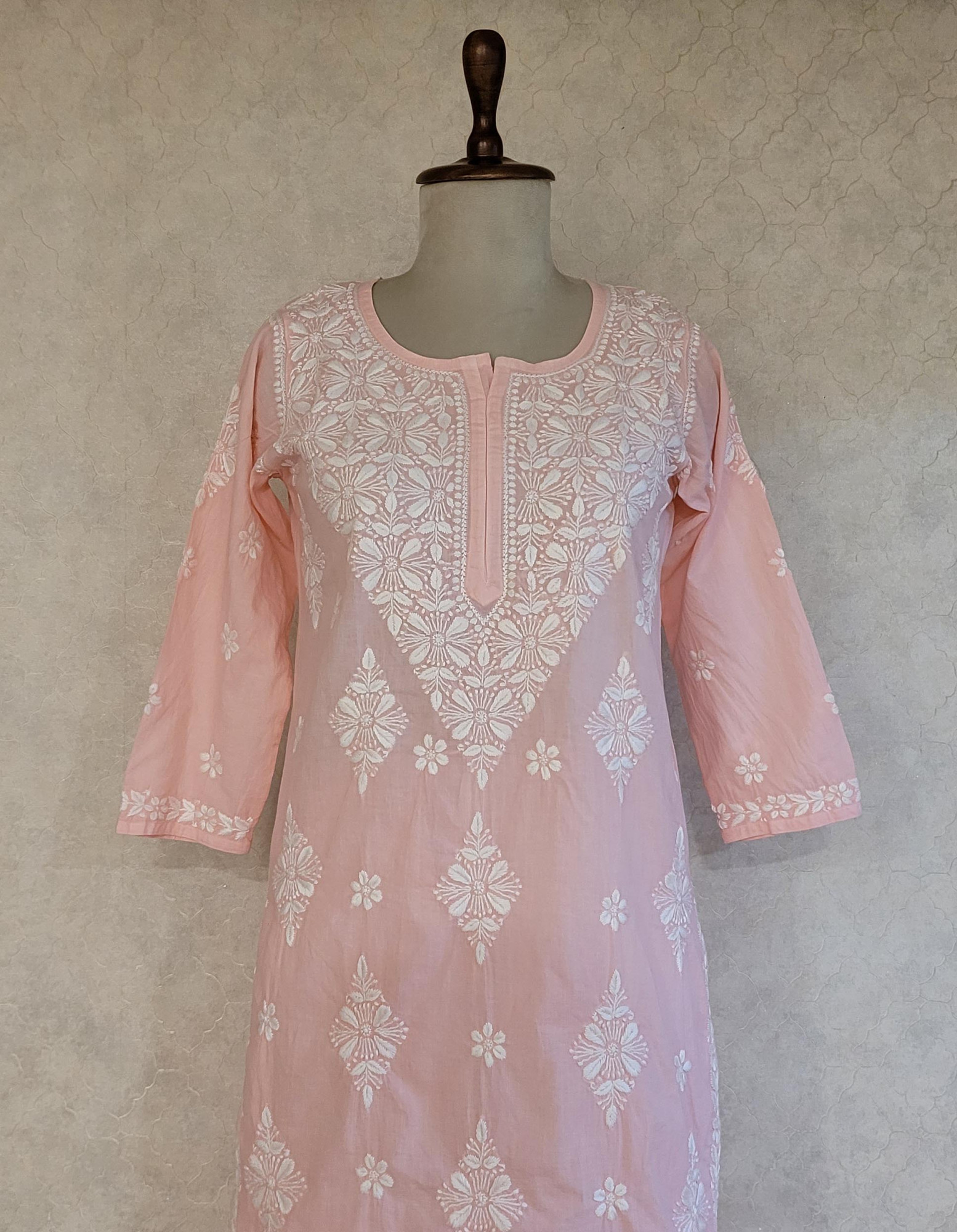Powder Pink Cotton Chikankari Kurta & Pant Set