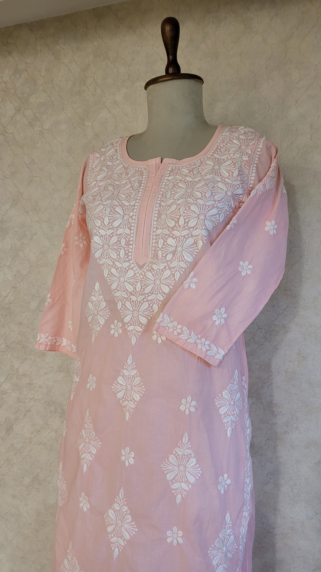 Powder Pink Cotton Chikankari Kurta & Pant Set
