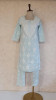 Turquoise Blue Cotton Chikankari Kurta &amp; Pant Set