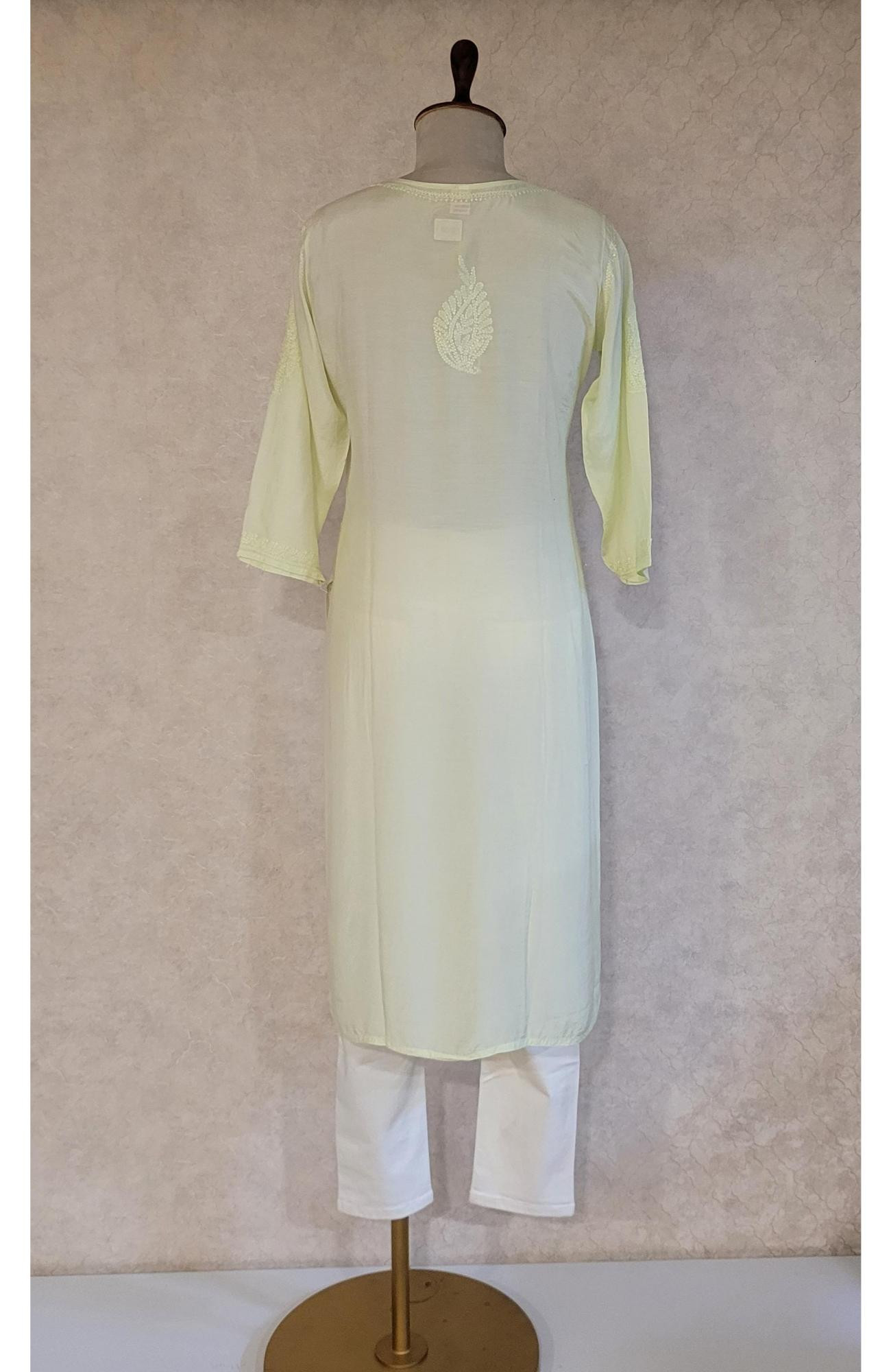 Yellow Muslin Chikankari Kurta