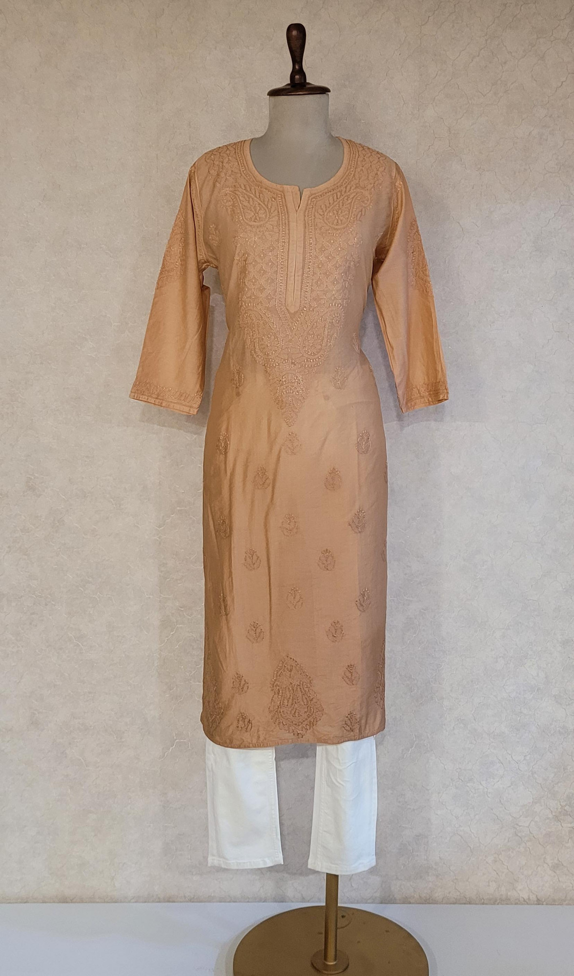Ombre Chanderi Chikankari Kurta
