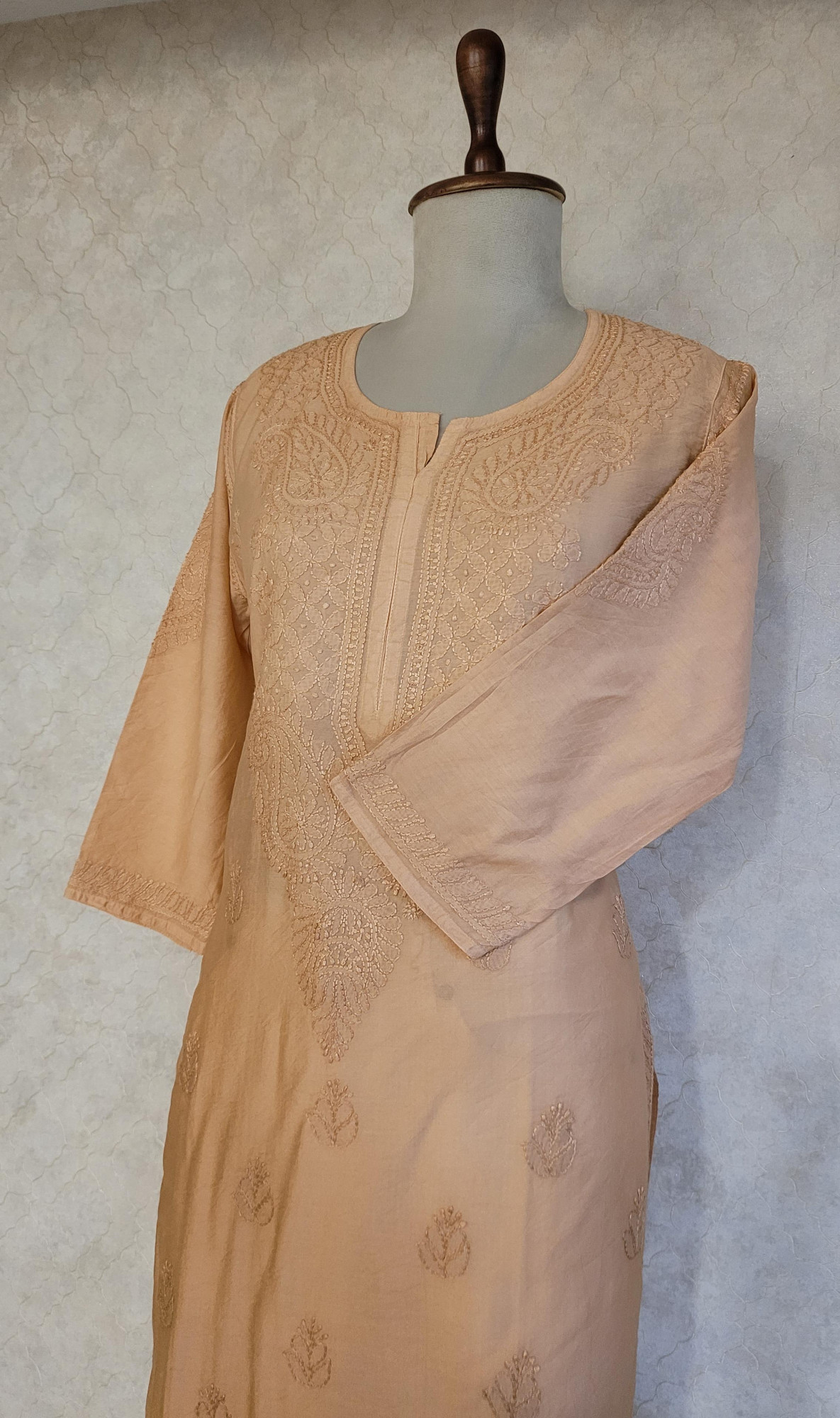 Ombre Chanderi Chikankari Kurta