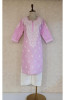 Baby Pink Slub Cotton Chikankari Kurta