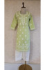 Olive Green Cotton Lining Chikankari Kurta