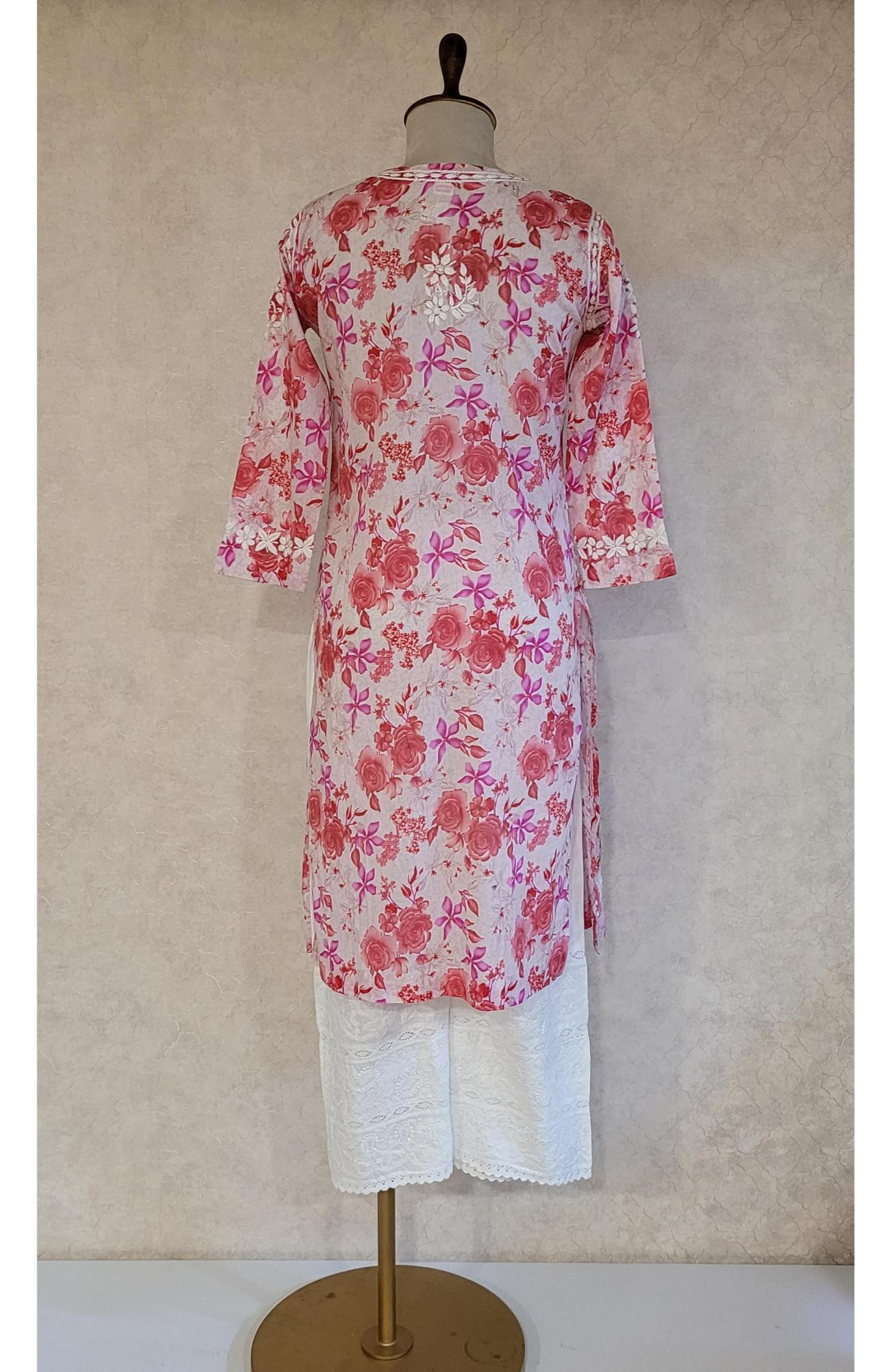 Pink Mul Cotton Chikankari Kurta