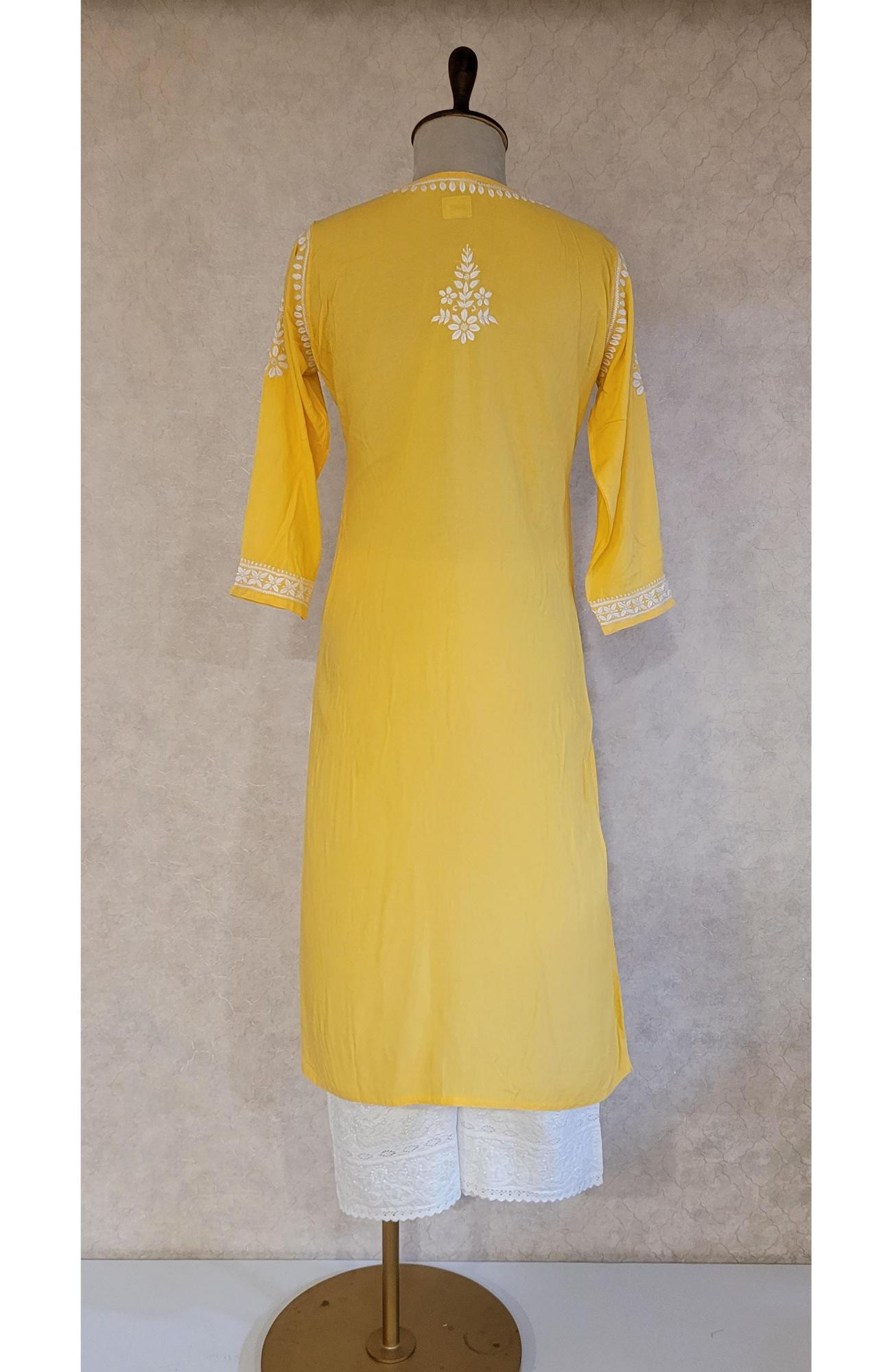 Yellow Modal Chikankari Kurta