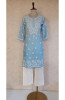 Blue Ombre Muslin Chikankari Kurta
