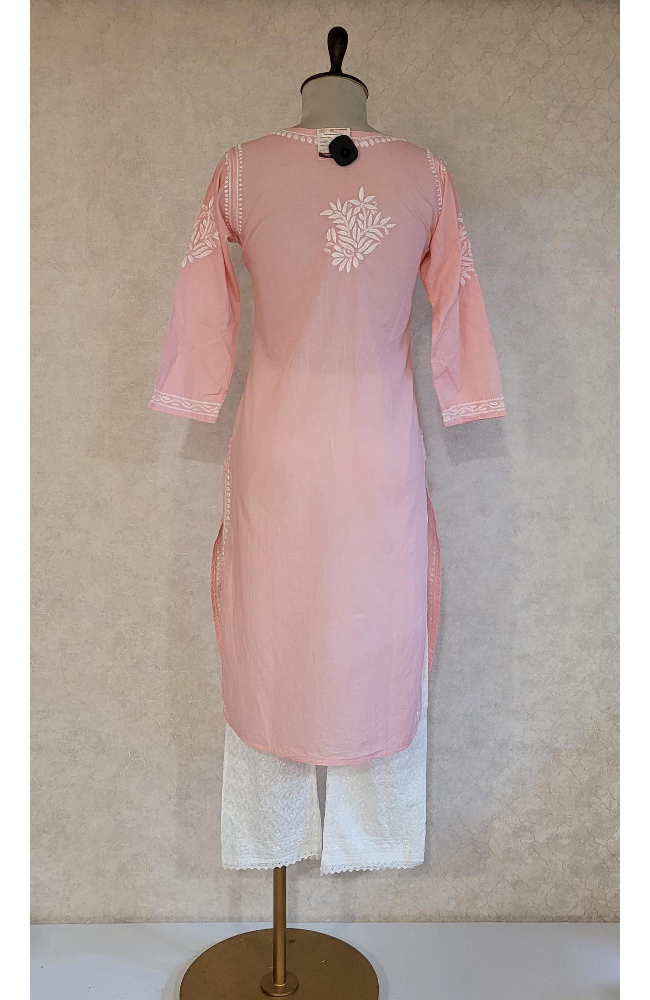 Blush Pink Cambric Cotton Chikankari Kurta