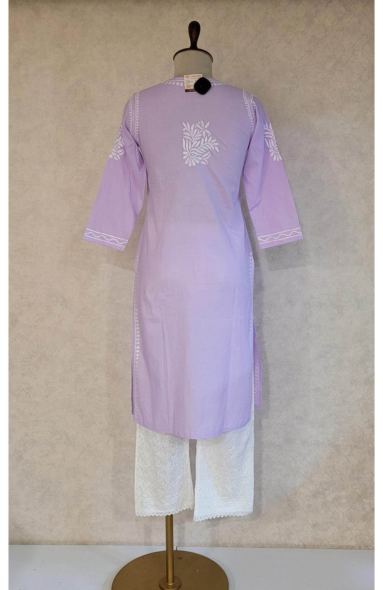 Blue Cambric Cotton Chikankari Kurta