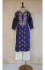Purple Blue Cambric Cotton Chikankari Kurta
