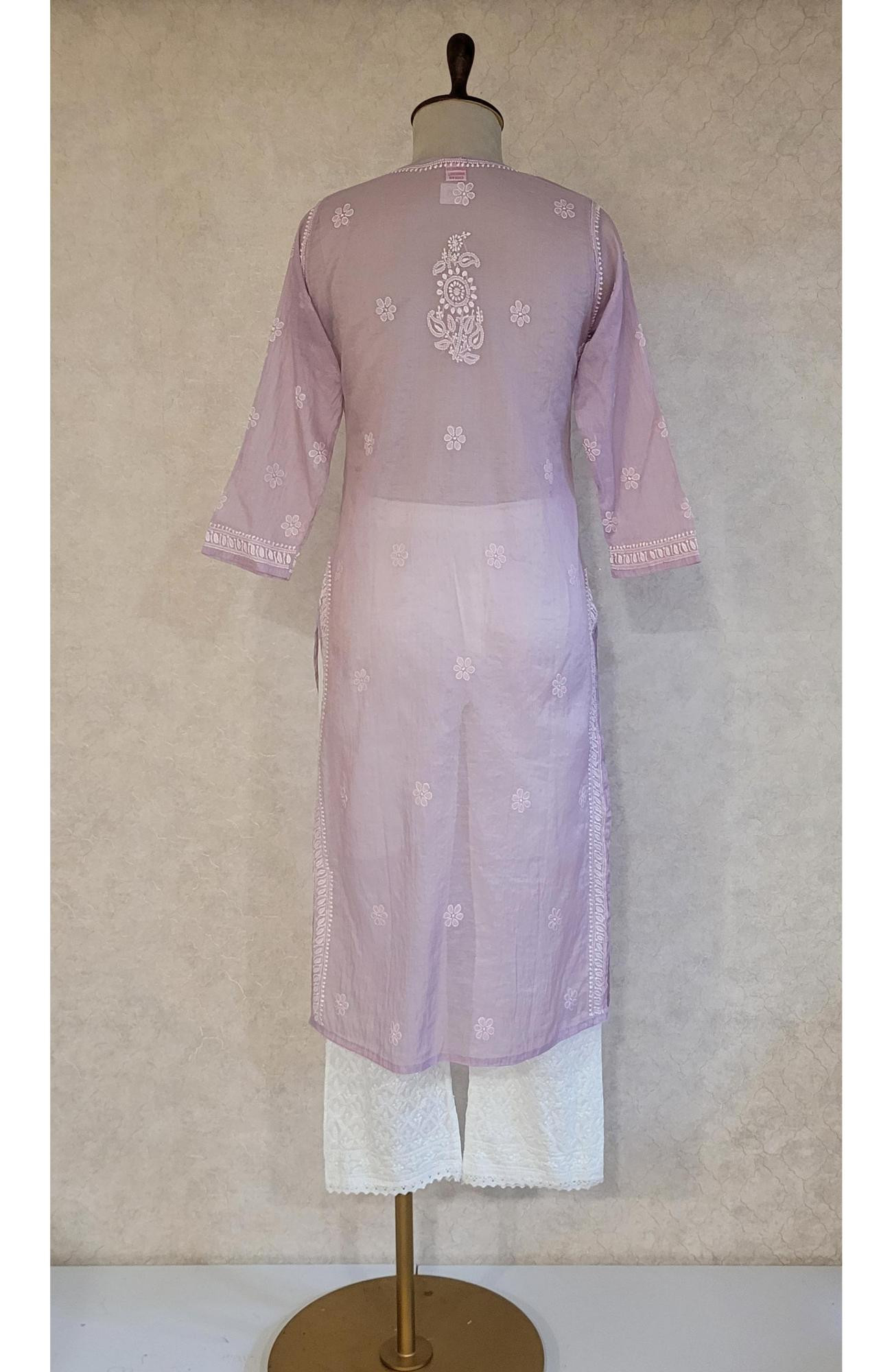 Onion Pink Mul Chanderi Chikankari Kurta