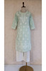 Sea Green Cotton Lining Chikankari Kurta