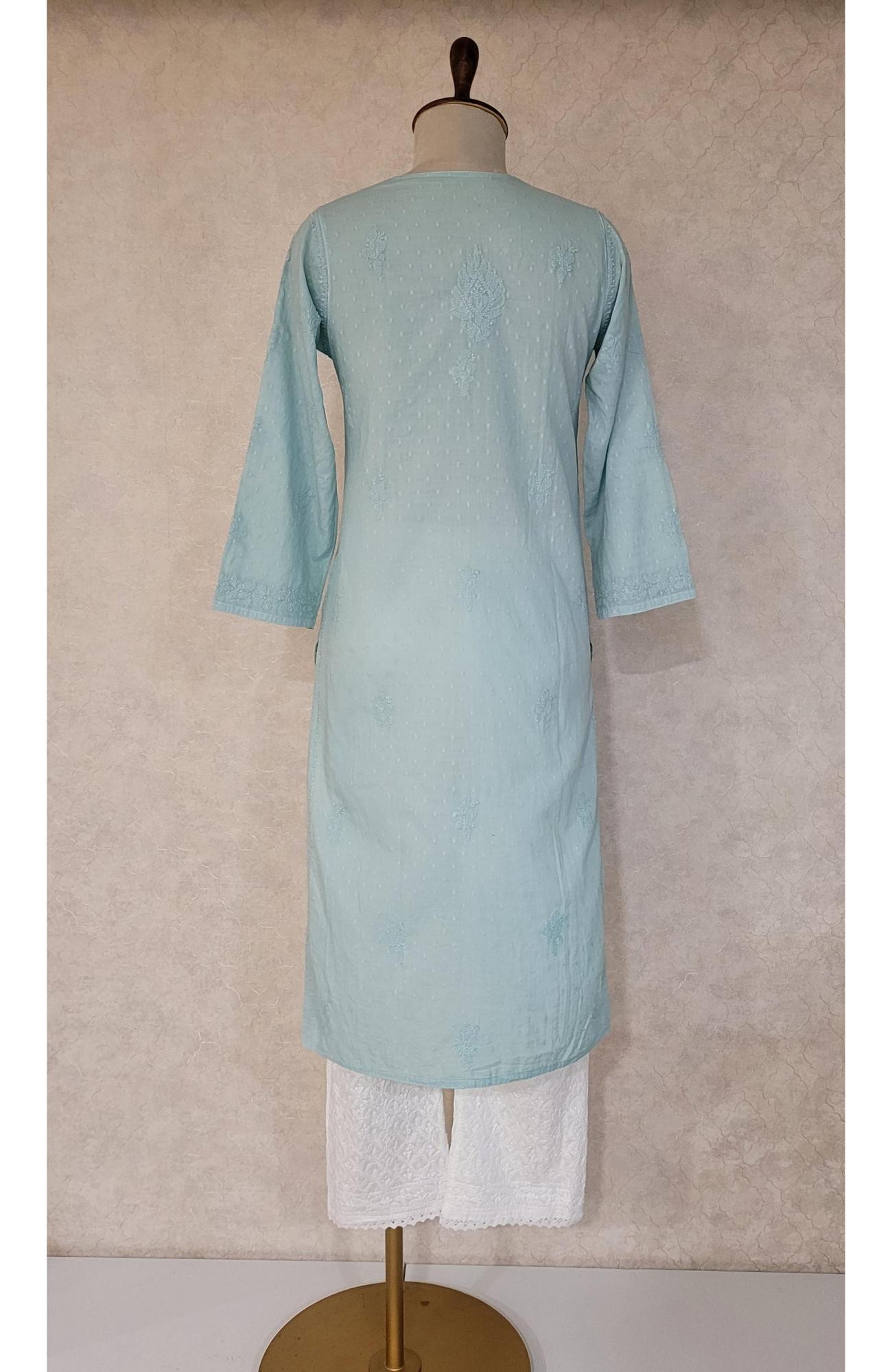 Grey Cotton Chikankari Kurta