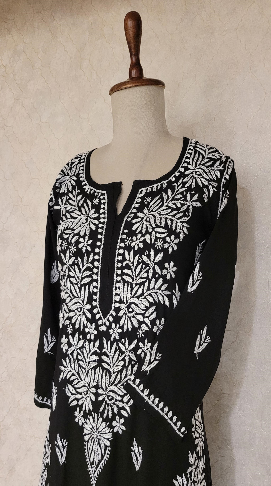 Black Modal Cotton Chikankari Kurta & Pant Set