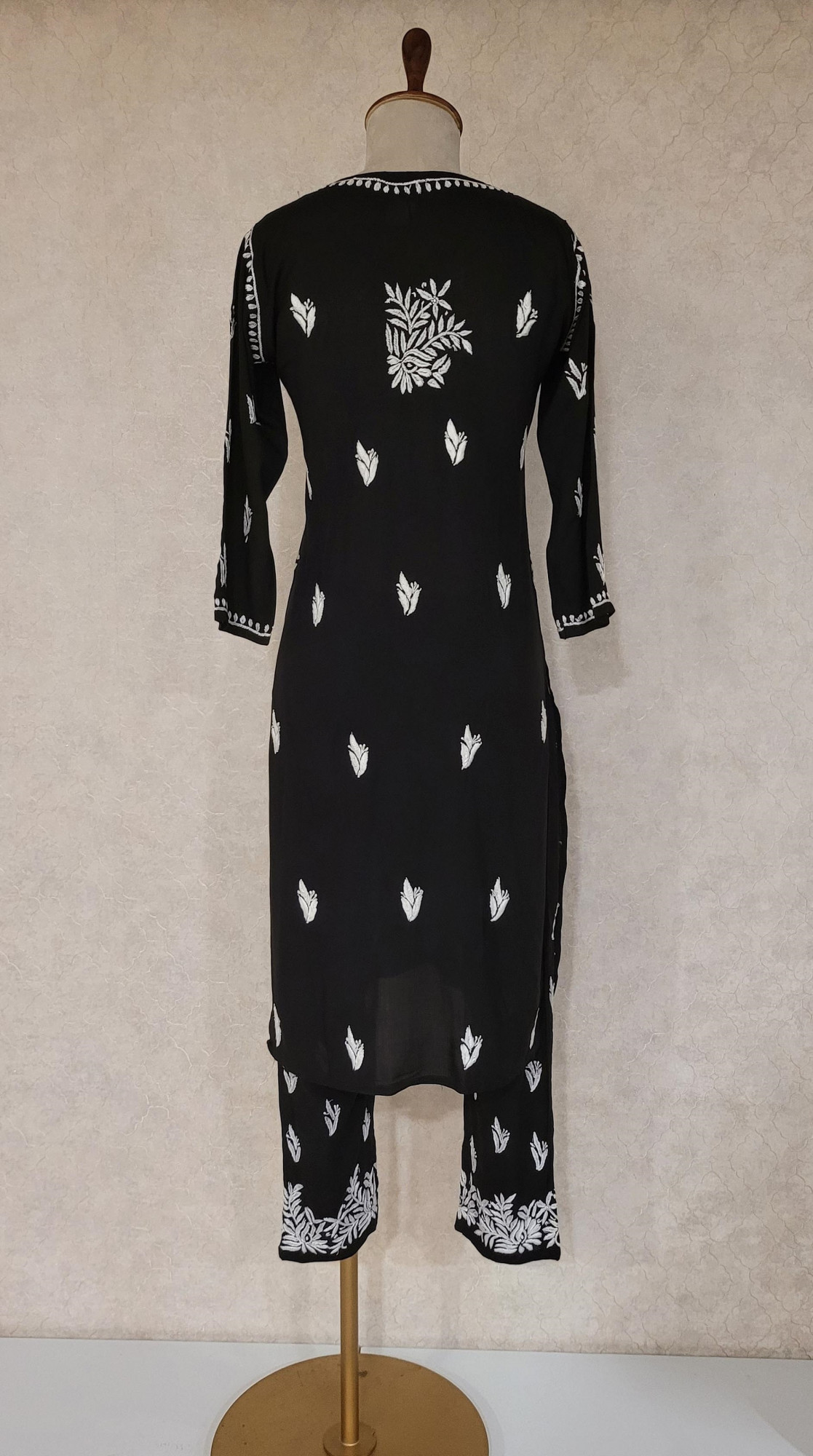 Black Modal Cotton Chikankari Kurta & Pant Set