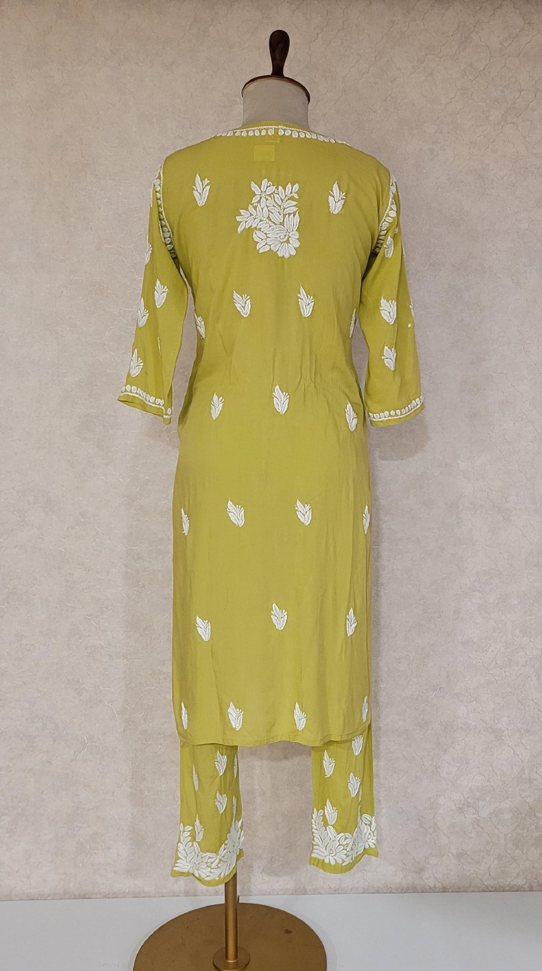Lime Green Modal Cotton Chikankari Kurta & Pant Set