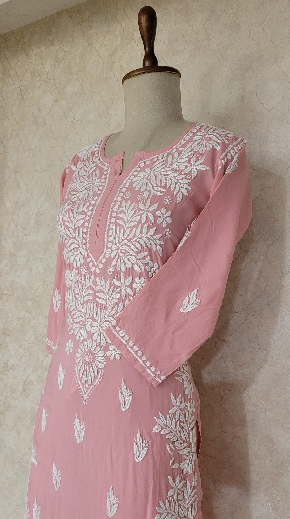 Blush Pink Modal Cotton Chikankari Kurta & Pant Set