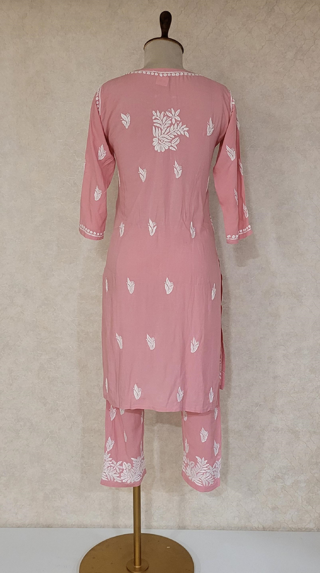 Blush Pink Modal Cotton Chikankari Kurta & Pant Set