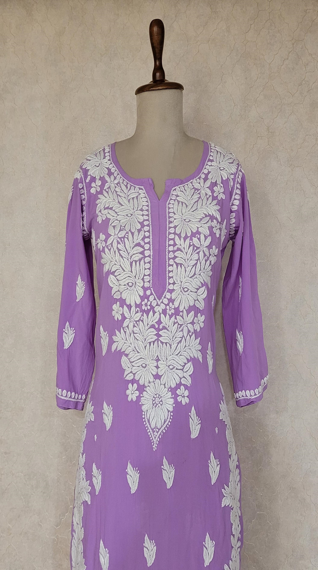 Lavender Modal Cotton Chikankari Kurta & Pant Set