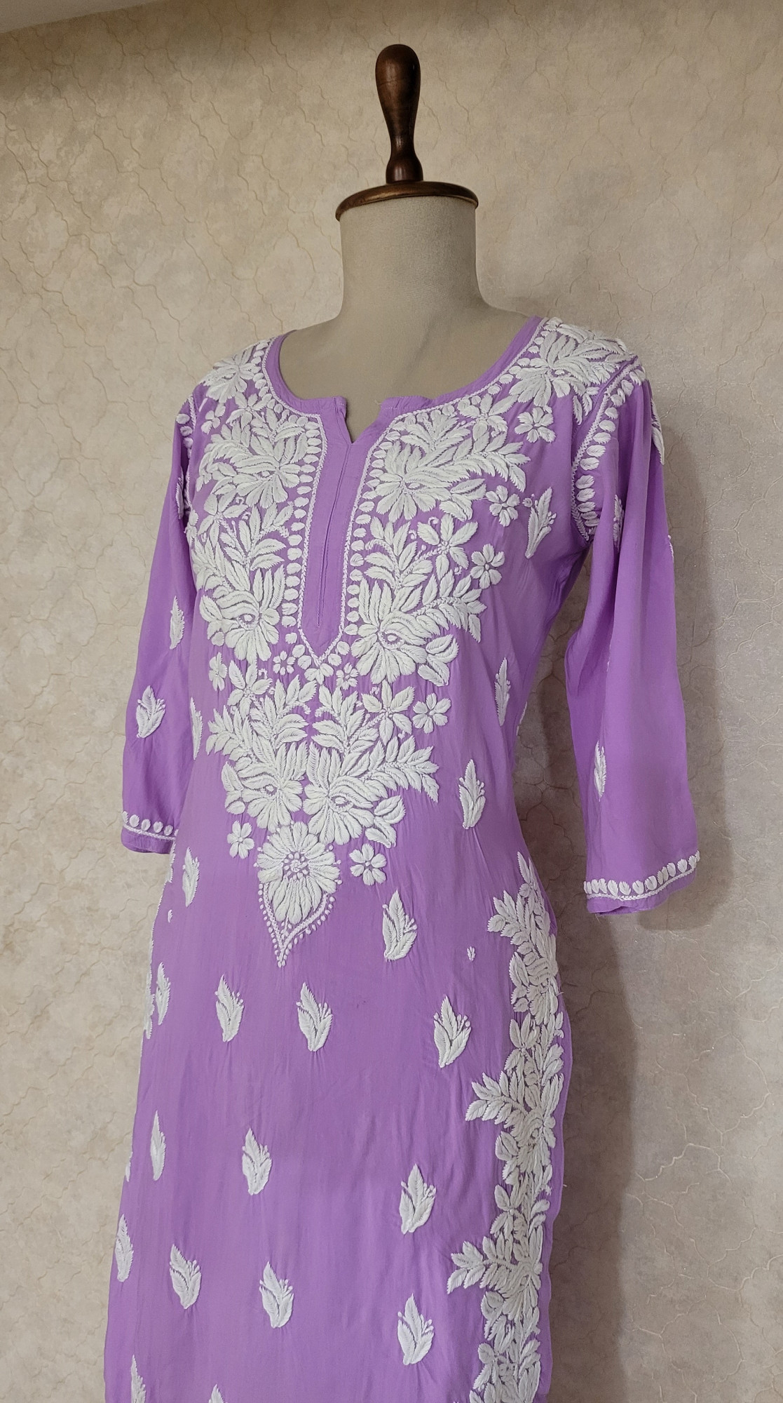 Lavender Modal Cotton Chikankari Kurta & Pant Set