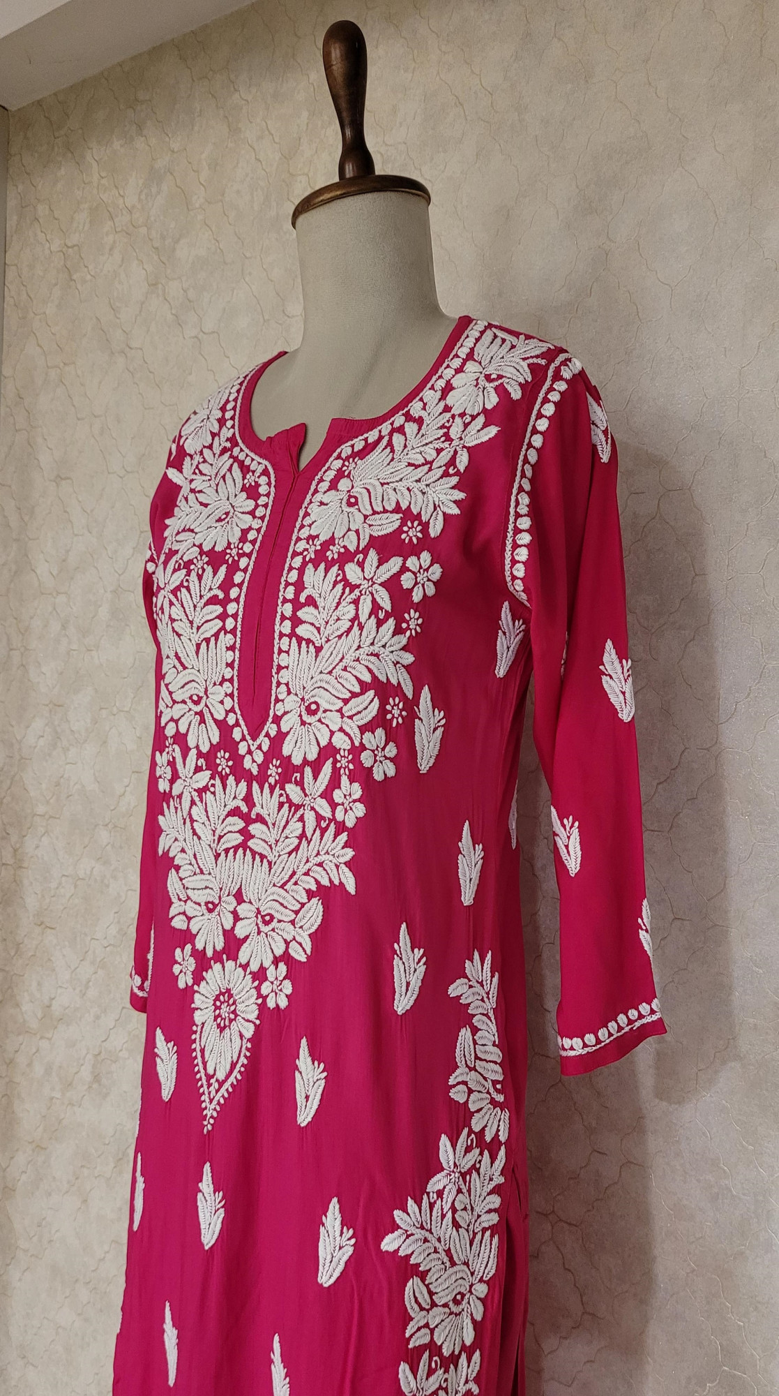 Magenta Modal Cotton Chikankari Kurta & Pant Set
