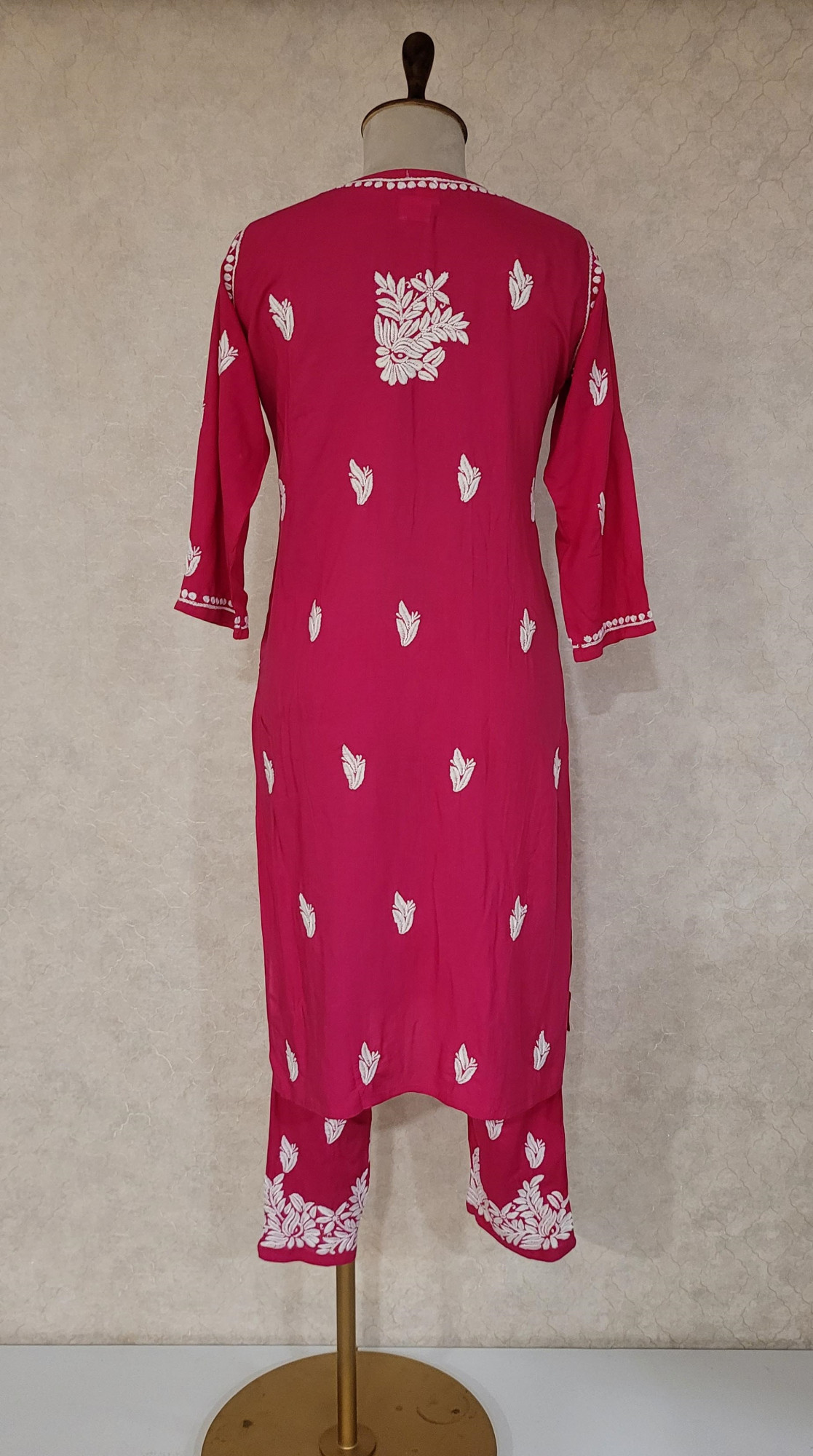 Magenta Modal Cotton Chikankari Kurta & Pant Set
