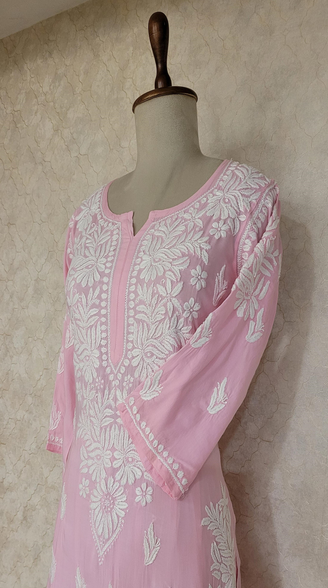 Baby Pink Modal Cotton Chikankari Kurta & Pant Set