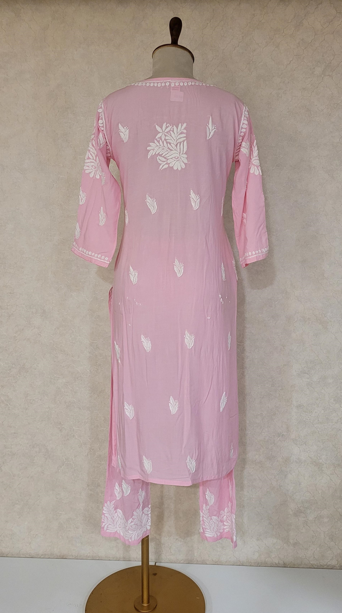 Baby Pink Modal Cotton Chikankari Kurta & Pant Set