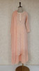 Peach Viscous Pure Georgette Chikankari Kurta Set