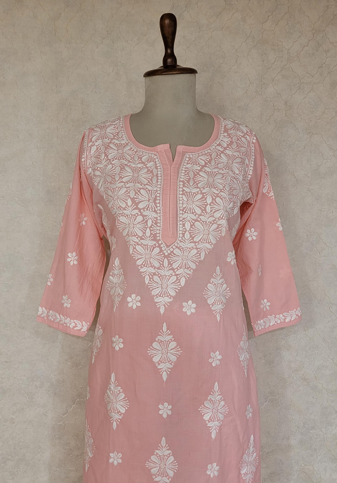 Blush Pink Modal Cotton Chikankari Kurta & Pant Set