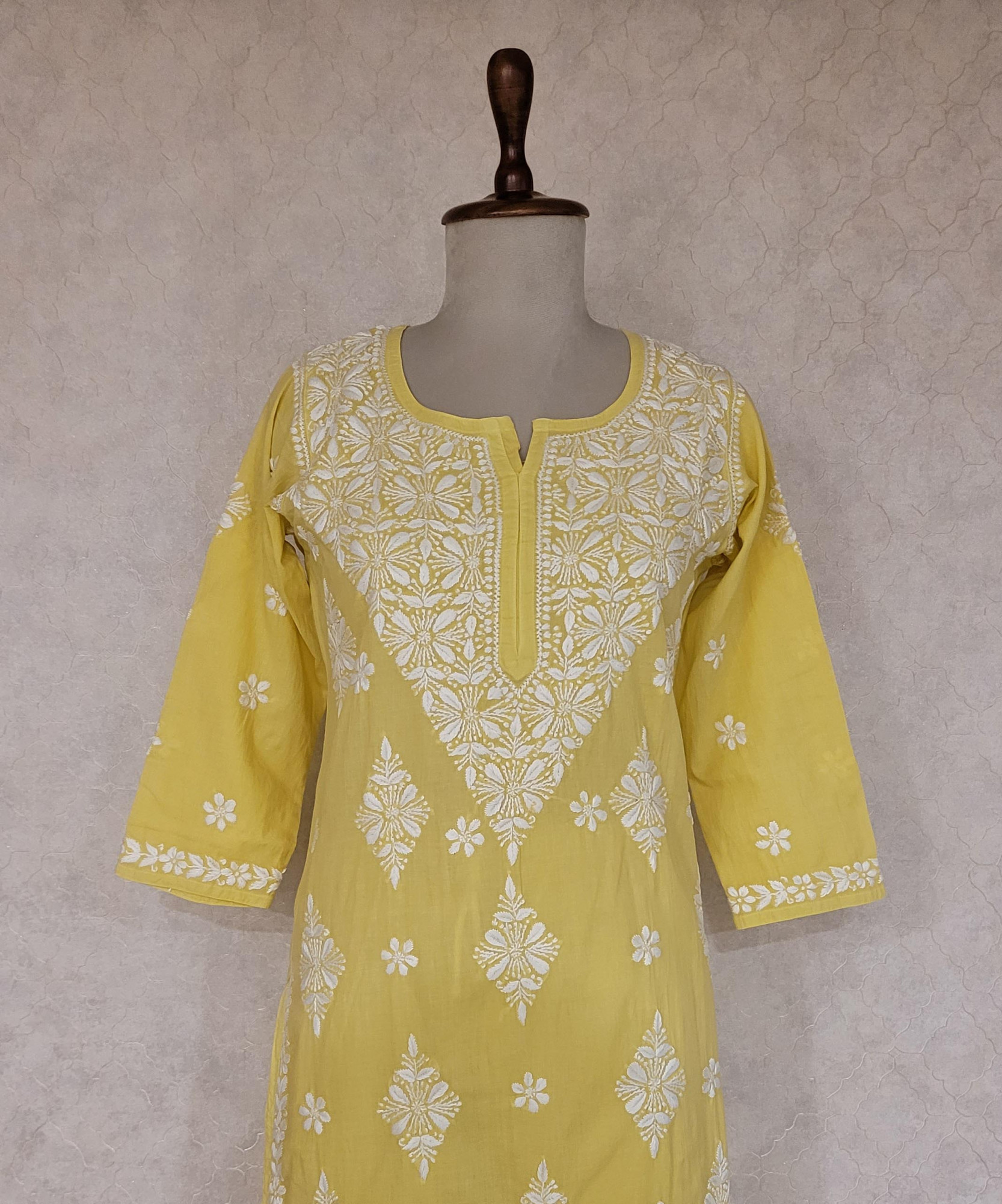 Neon Green Cotton Chikankari Kurta & Pant Set