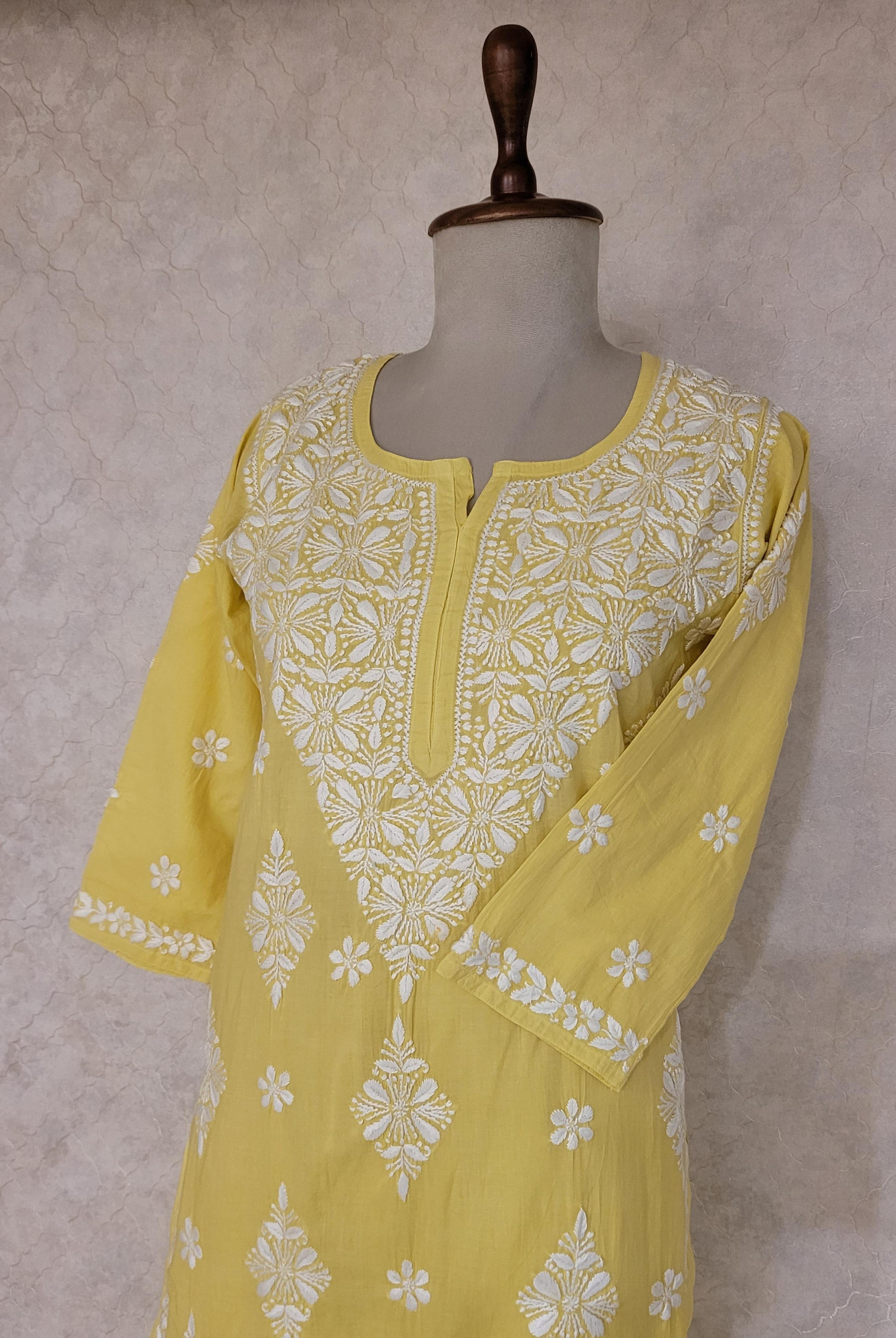 Neon Green Cotton Chikankari Kurta & Pant Set