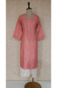 Carrot Pink Chanderi Sequence Chikankari Kurti