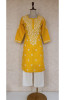 Mustard Yellow Slub Cotton Chikankari Kurtr