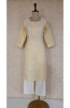 Light Cream Slub Cotton Chikankari Kurta